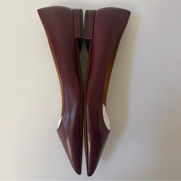 NWOB Ralph Lauren Purple Label  Kendrya Calfskin Ballet Flat Bordeaux Size 6.5 - Picture 7 of 14